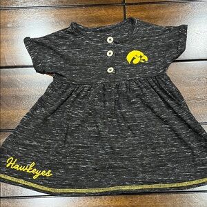 Black and Yellow Hawkeyes Toddler Dress 2T